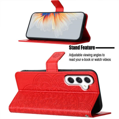 For Samsung Galaxy A15 5G Cell Phone Case Flower Imprinted Wallet Cover