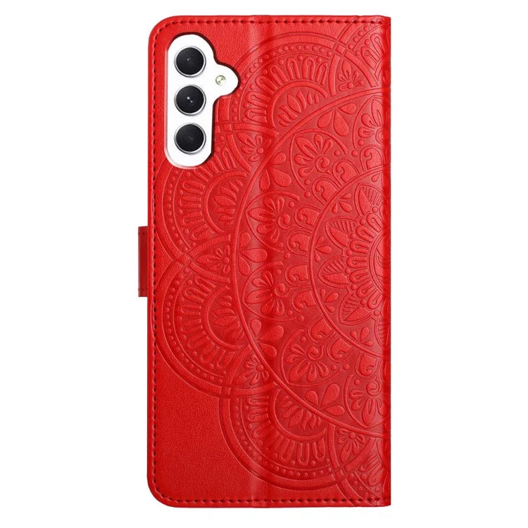 For Samsung Galaxy A15 5G Cell Phone Case Flower Imprinted Wallet Cover