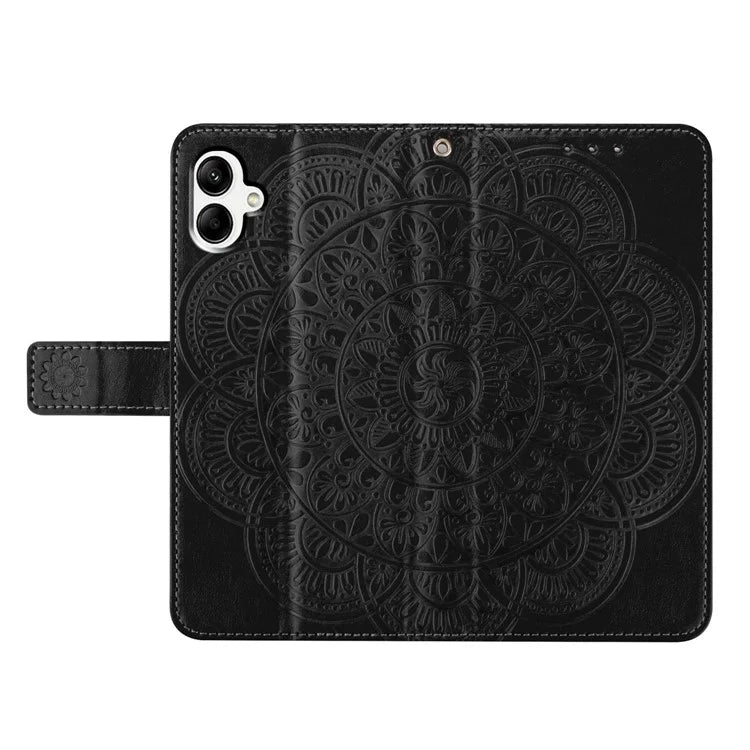 For Samsung Galaxy A05 4G Case Magnetic Foldable Stand Phone Cover with Flower Pattern