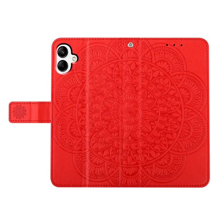 For Samsung Galaxy A05 4G Case Magnetic Foldable Stand Phone Cover with Flower Pattern