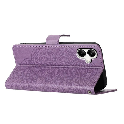 For Samsung Galaxy A05 4G Case Magnetic Foldable Stand Phone Cover with Flower Pattern