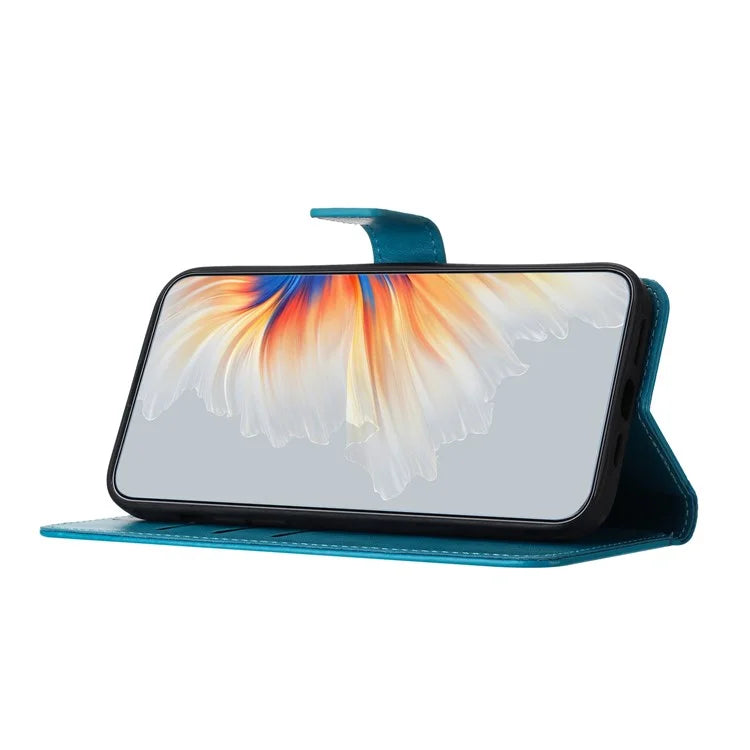 For Samsung Galaxy A05 4G Case Magnetic Foldable Stand Phone Cover with Flower Pattern