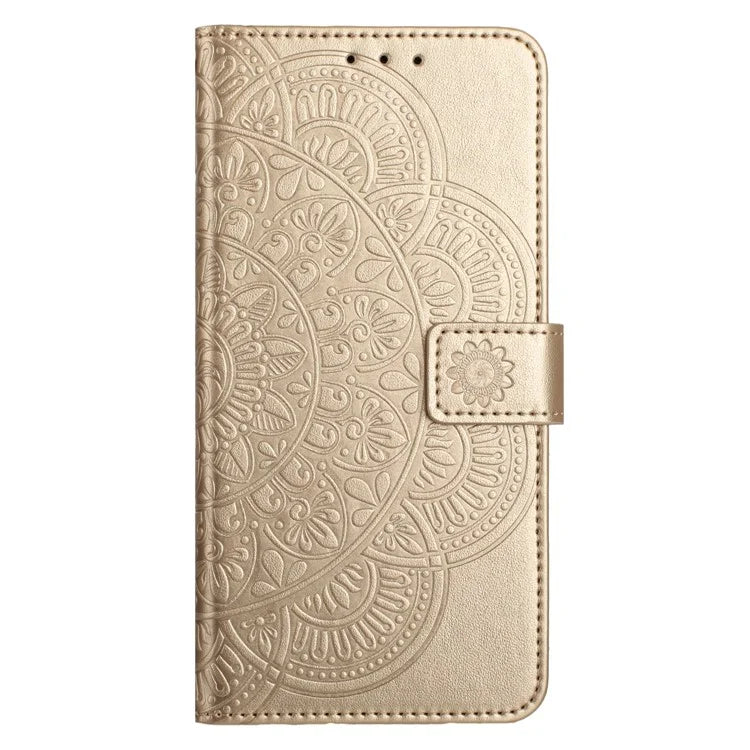 For Samsung Galaxy A05 4G Case Magnetic Foldable Stand Phone Cover with Flower Pattern