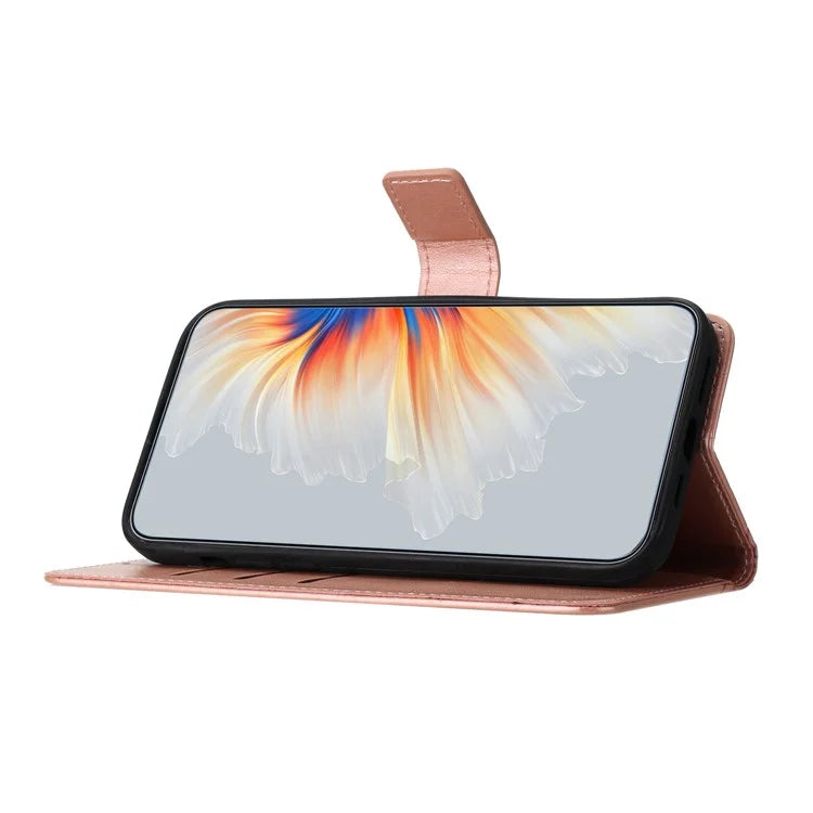 For Samsung Galaxy A05 4G Case Magnetic Foldable Stand Phone Cover with Flower Pattern