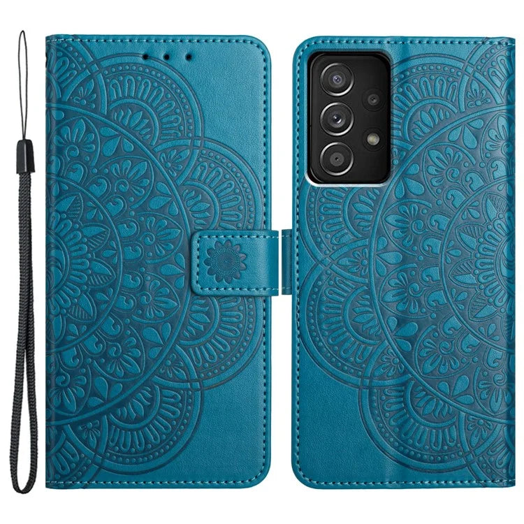 For Samsung Galaxy A23 4G / 5G (Global Version) Wallet Case Mandala Flower Folio Design Phone Cover