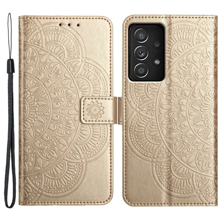 For Samsung Galaxy A23 4G / 5G (Global Version) Wallet Case Mandala Flower Folio Design Phone Cover