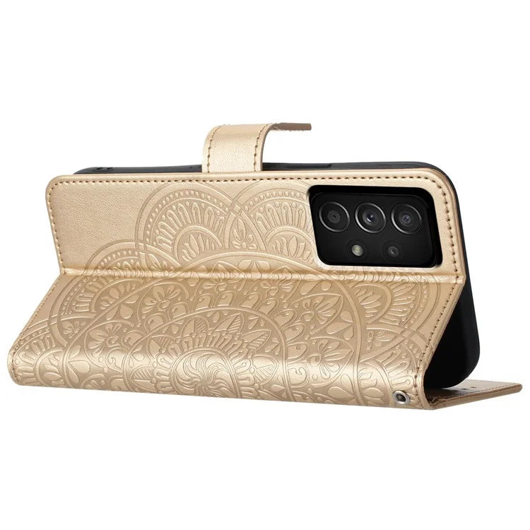 For Samsung Galaxy A23 4G / 5G (Global Version) Wallet Case Mandala Flower Folio Design Phone Cover