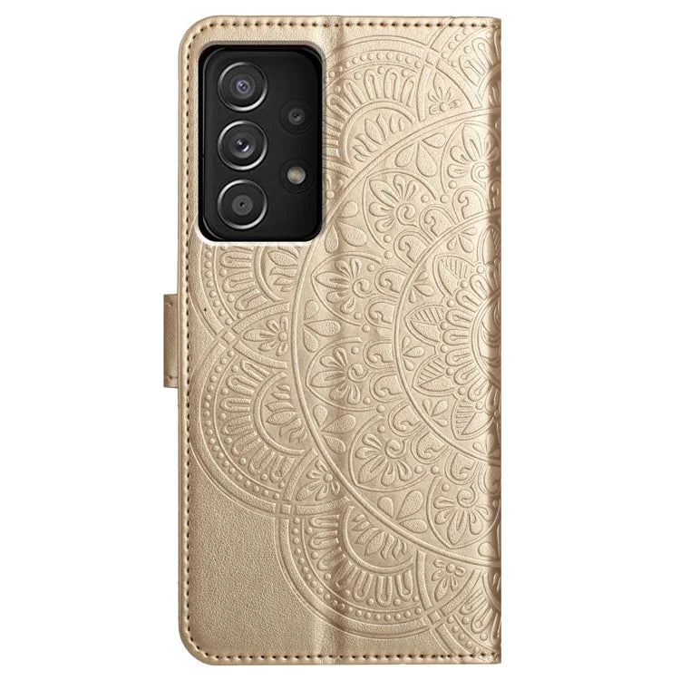For Samsung Galaxy A23 4G / 5G (Global Version) Wallet Case Mandala Flower Folio Design Phone Cover