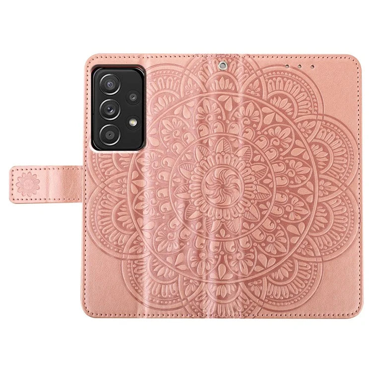 For Samsung Galaxy A23 4G / 5G (Global Version) Wallet Case Mandala Flower Folio Design Phone Cover