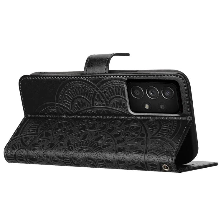 For Samsung Galaxy A23 4G / 5G (Global Version) Wallet Case Mandala Flower Folio Design Phone Cover