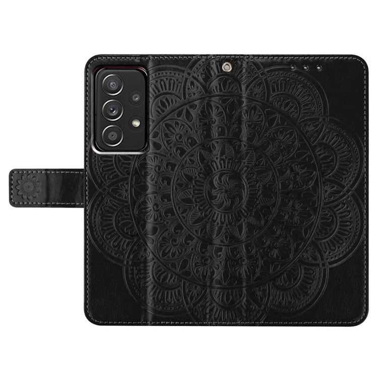 For Samsung Galaxy A23 4G / 5G (Global Version) Wallet Case Mandala Flower Folio Design Phone Cover