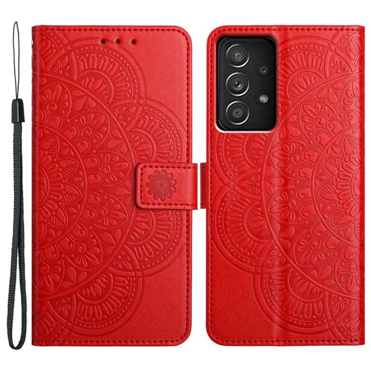 For Samsung Galaxy A23 4G / 5G (Global Version) Wallet Case Mandala Flower Folio Design Phone Cover