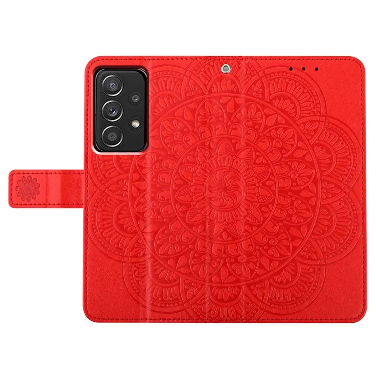 For Samsung Galaxy A23 4G / 5G (Global Version) Wallet Case Mandala Flower Folio Design Phone Cover