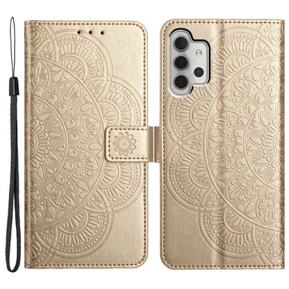 For Samsung Galaxy A32 4G (EU Version) Case Mandala Flowers Leather Flip Phone Cover with Strap