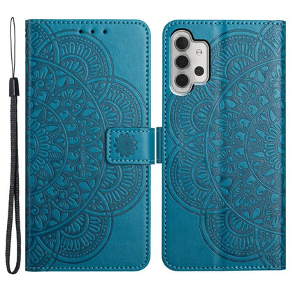 For Samsung Galaxy A32 4G (EU Version) Case Mandala Flowers Leather Flip Phone Cover with Strap