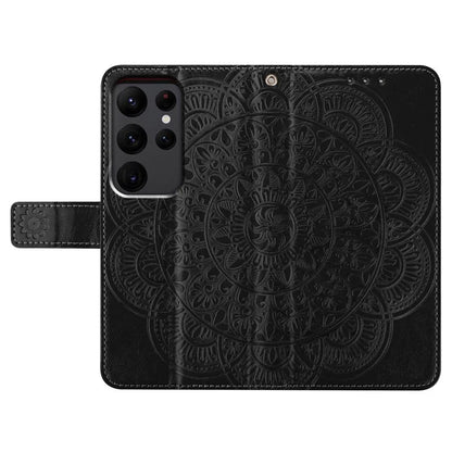For Samsung Galaxy S23 Ultra Cell Phone Cases Flower Pattern Leather Cover