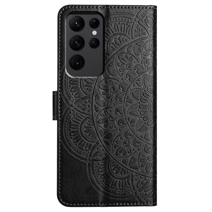 For Samsung Galaxy S23 Ultra Cell Phone Cases Flower Pattern Leather Cover