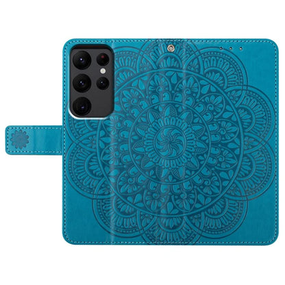 For Samsung Galaxy S23 Ultra Cell Phone Cases Flower Pattern Leather Cover