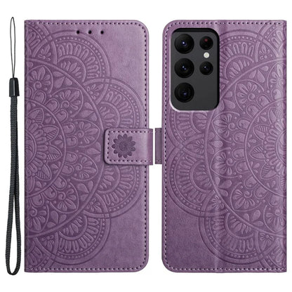 For Samsung Galaxy S23 Ultra Cell Phone Cases Flower Pattern Leather Cover