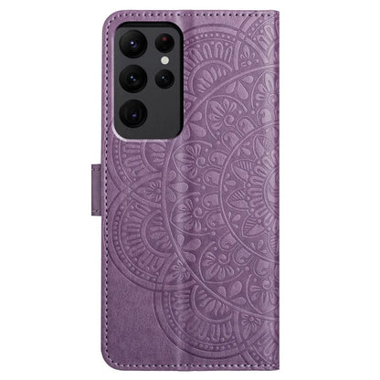For Samsung Galaxy S23 Ultra Cell Phone Cases Flower Pattern Leather Cover