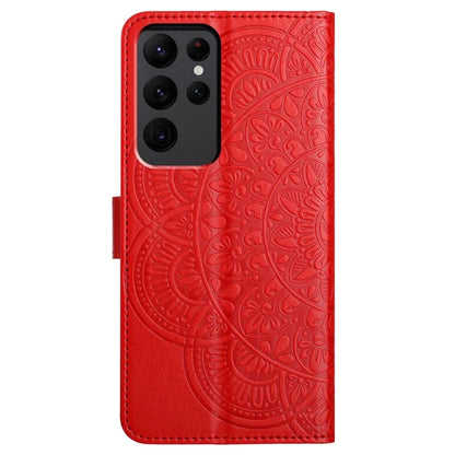 For Samsung Galaxy S23 Ultra Cell Phone Cases Flower Pattern Leather Cover