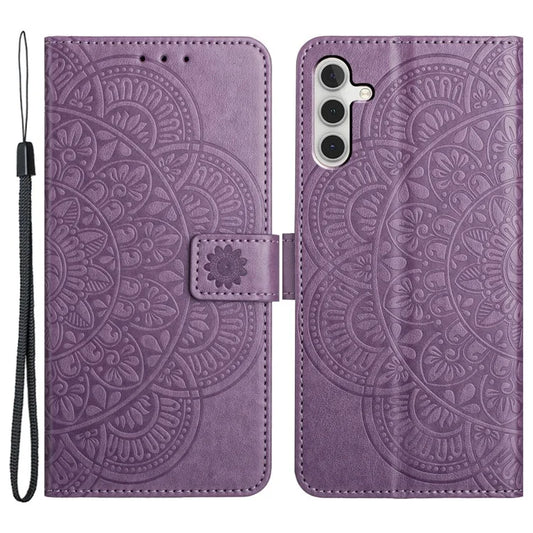 For Samsung Galaxy A13 5G Phone Cover PU Leather Flip Wallet Case Imprinted Flower
