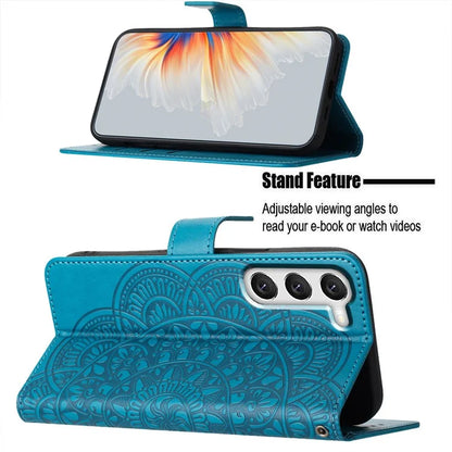 For Samsung Galaxy S23 Cell Phone Cases Flower Pattern Anti-fall Leather Cover