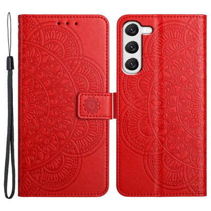 For Samsung Galaxy S23 Cell Phone Cases Flower Pattern Anti-fall Leather Cover