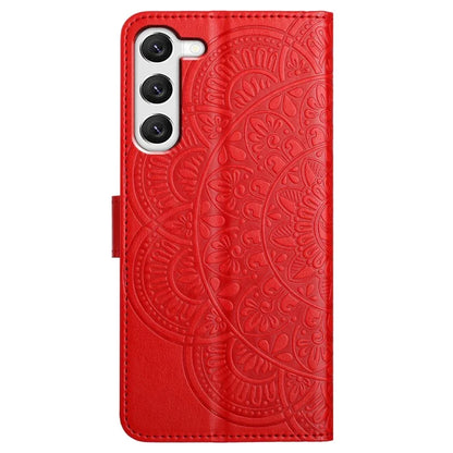 For Samsung Galaxy S23 Cell Phone Cases Flower Pattern Anti-fall Leather Cover