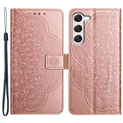 For Samsung Galaxy S23 Cell Phone Cases Flower Pattern Anti-fall Leather Cover