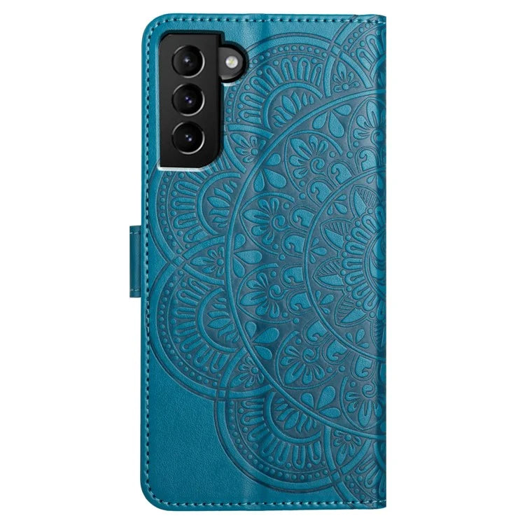 For Samsung Galaxy S22+ 5G Leather Case Mandala Imprinted Flip Phone Cover