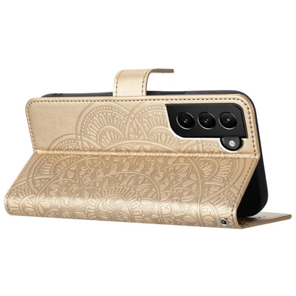 For Samsung Galaxy S22+ 5G Leather Case Mandala Imprinted Flip Phone Cover