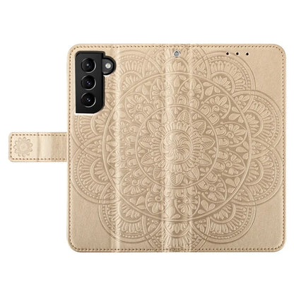 For Samsung Galaxy S22+ 5G Leather Case Mandala Imprinted Flip Phone Cover