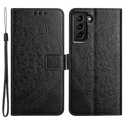 For Samsung Galaxy S22+ 5G Leather Case Mandala Imprinted Flip Phone Cover