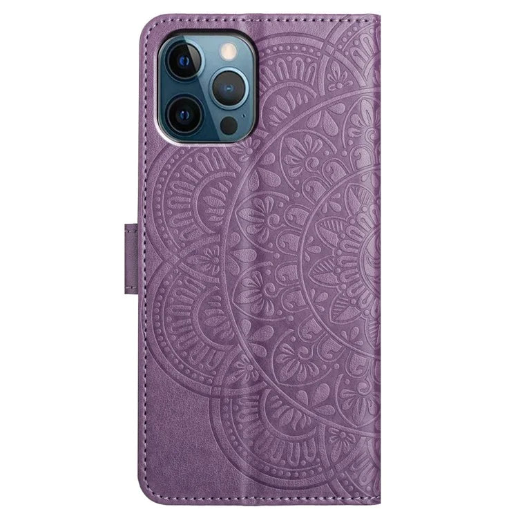 For iPhone 15 Pro Max Case Flower Pattern Flip Stand Phone Protector