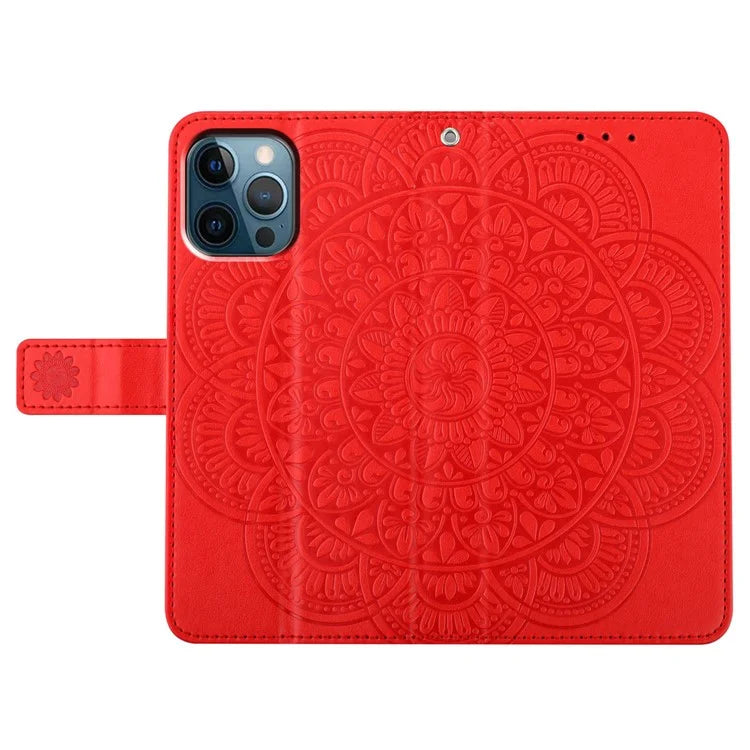 For iPhone 15 Pro Max Case Flower Pattern Flip Stand Phone Protector