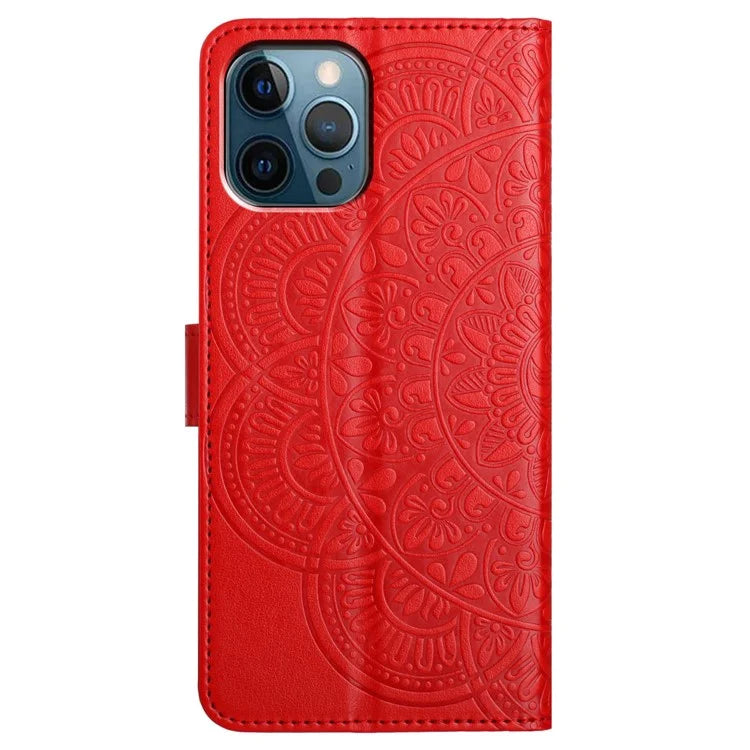 For iPhone 15 Pro Max Case Flower Pattern Flip Stand Phone Protector