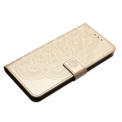 For iPhone 14 Pro Leather Case Drop-proof Flower Pattern Phone Cover with Handy Strap