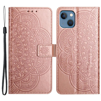 For iPhone 14 Plus Wallet Case Flower Pattern Flip Design Phone Protector