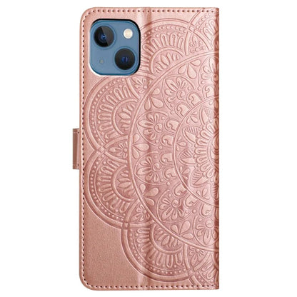 For iPhone 14 Plus Wallet Case Flower Pattern Flip Design Phone Protector