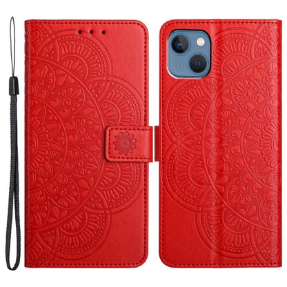 For iPhone 14 Plus Wallet Case Flower Pattern Flip Design Phone Protector