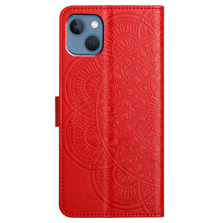 For iPhone 14 Plus Wallet Case Flower Pattern Flip Design Phone Protector
