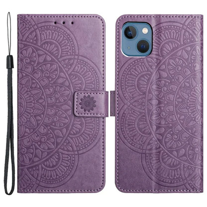 For iPhone 14 Plus Wallet Case Flower Pattern Flip Design Phone Protector