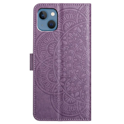 For iPhone 14 Plus Wallet Case Flower Pattern Flip Design Phone Protector