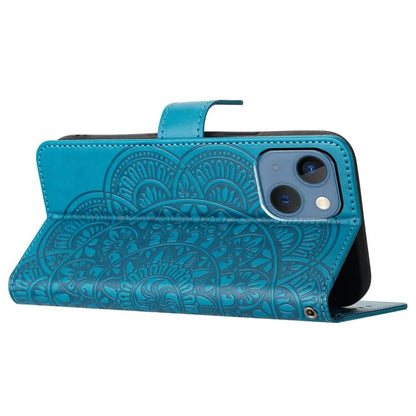 For iPhone 14 Plus Wallet Case Flower Pattern Flip Design Phone Protector