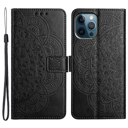 Leather Case for iPhone 15 Pro Cover Flower Pattern Flip Stand Phone Shell