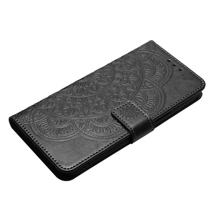 Leather Case for iPhone 15 Pro Cover Flower Pattern Flip Stand Phone Shell