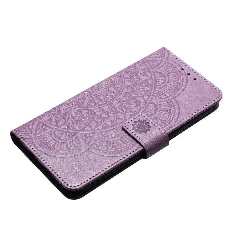 Leather Case for iPhone 15 Pro Cover Flower Pattern Flip Stand Phone Shell