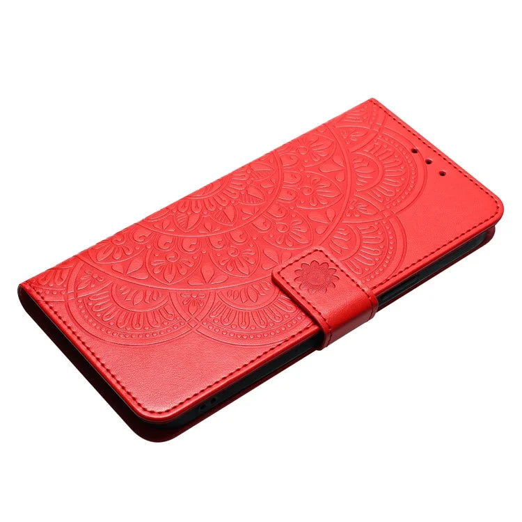 Leather Case for iPhone 15 Pro Cover Flower Pattern Flip Stand Phone Shell