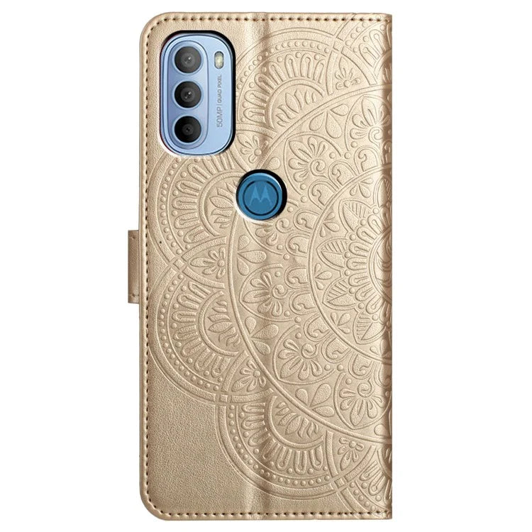 For Motorola Moto G31 4G / Moto G41 4G Case Flower Pattern Wallet Style Phone Cover